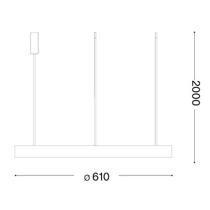 Ideal Lux - LED-люстра на тросі GEMINI LED/47W/230V 2700K Ø 61 см CRI 90 біла