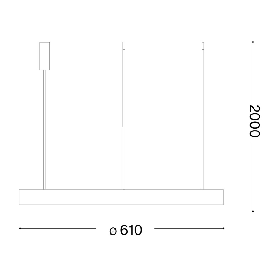 Ideal Lux - LED-люстра на тросі GEMINI LED/47W/230V 2700K Ø 61 см CRI 90 біла