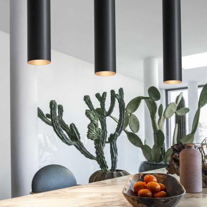 Ideal Lux - LED-люстра на тросі LOOK 1xGU10/7W/230V CRI 90 діаметр 6 см чорна