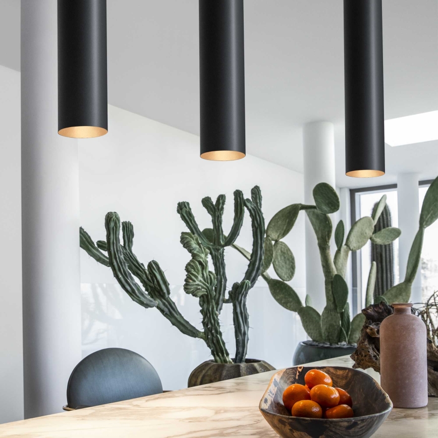 Ideal Lux - LED-люстра на тросі LOOK 1xGU10/7W/230V CRI 90 діаметр 6 см чорна