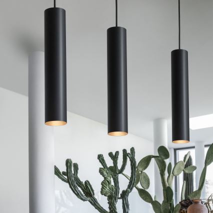 Ideal Lux - LED-люстра на тросі LOOK 1xGU10/7W/230V CRI 90 діаметр 6 см чорна