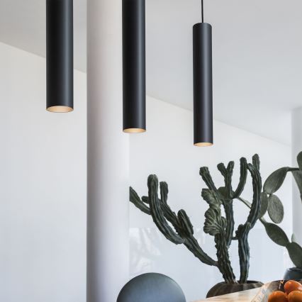 Ideal Lux - LED-люстра на тросі LOOK 1xGU10/7W/230V CRI 90 діаметр 6 см чорна