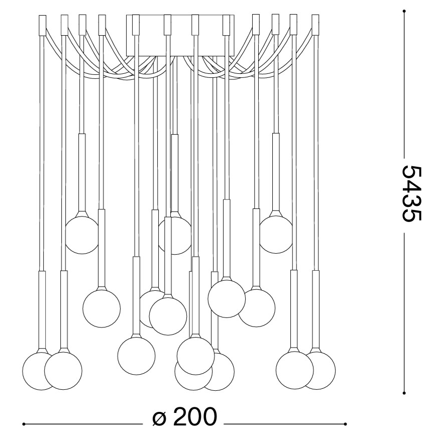 Ideal Lux - LED люстра на тросі LUCCIOLA 16xLED/16W/230V CRI 90 павук латунь