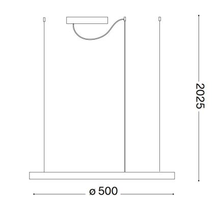 Ideal Lux - LED димована люстра на тросі ORACLE SLIM LED/28W/230V 3000K CRI 90 діаметр 50 см біла