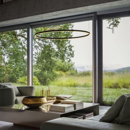 Ideal Lux - підвісний LED‑світильник ORACLE SLIM, 29 Вт, 230 В, 2700 К, CRI 90, діаметр 50 см, чорний