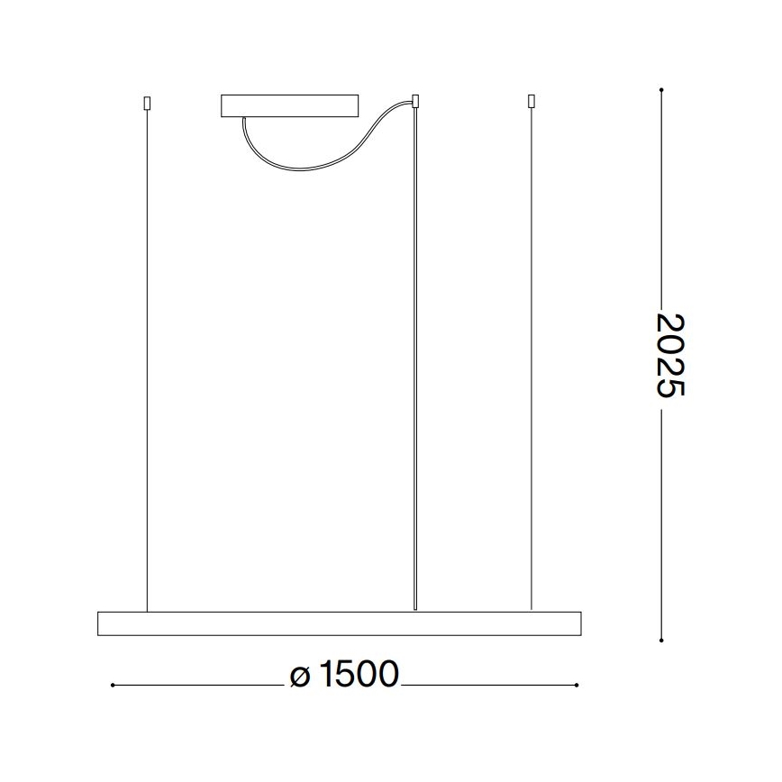 Ideal Lux - підвісний LED‑світильник ORACLE SLIM, 29 Вт, 230 В, 2700 К, CRI 90, діаметр 50 см, чорний