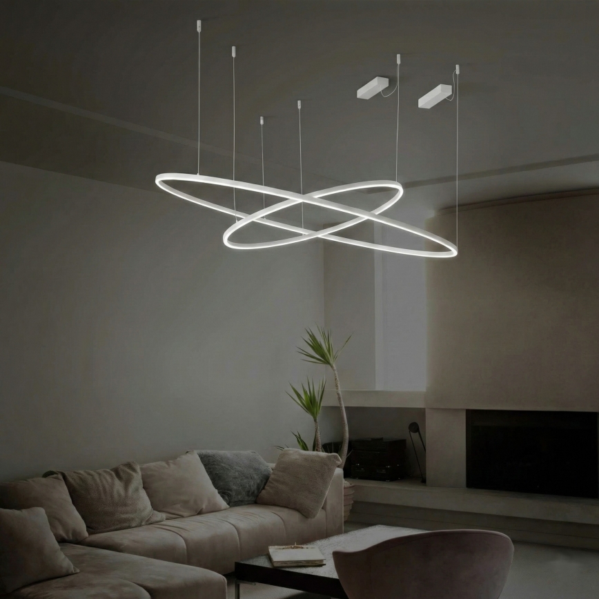 Ideal Lux - Світлодіодна підвісна люстра на тросі ORACLE SLIM LED/29W/230V 3000K CRI 90 діам. 50 см біла