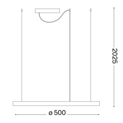 Ideal Lux - Світлодіодна підвісна люстра на тросі ORACLE SLIM LED/29W/230V 3000K CRI 90 діам. 50 см біла