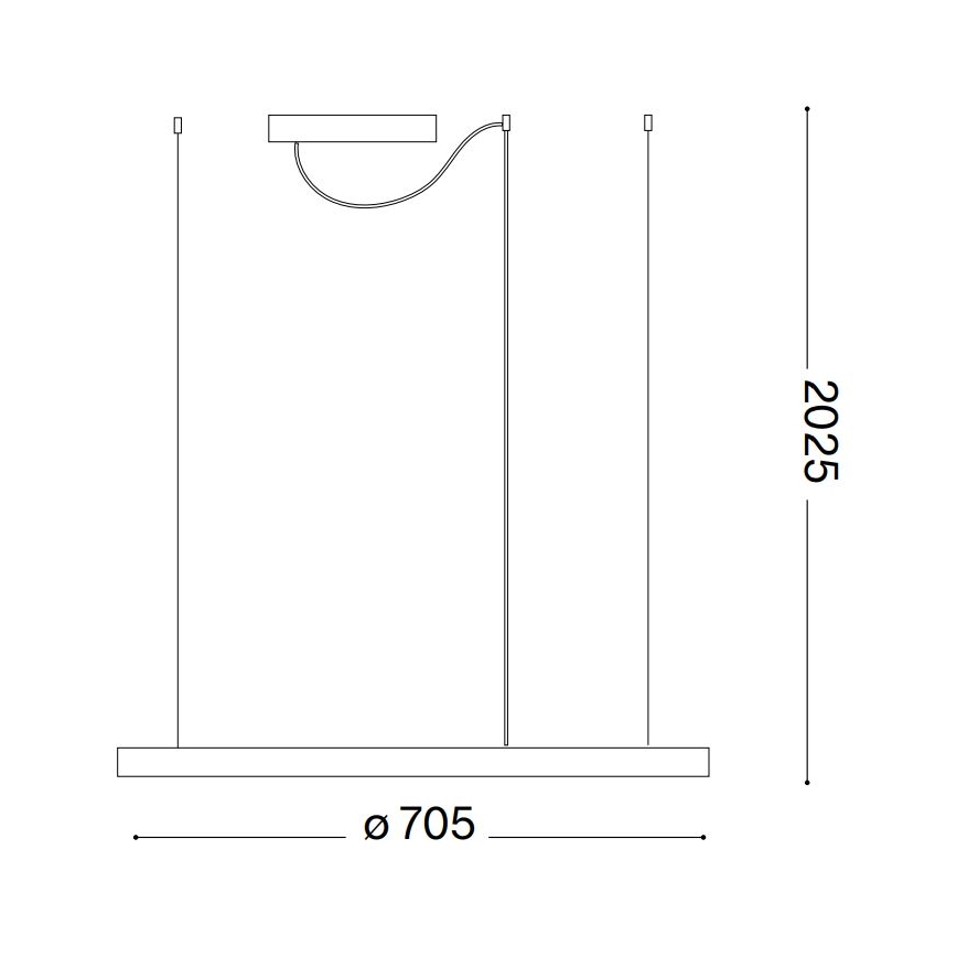 Ideal Lux - LED-люстра на тросі ORACLE SLIM LED/37W/230V 2700K CRI 90 діам. 70 см біла