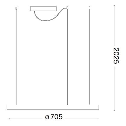 Ideal Lux - LED-люстра на тросі ORACLE SLIM LED/37W/230V 2700K CRI 90 діам. 70 см біла