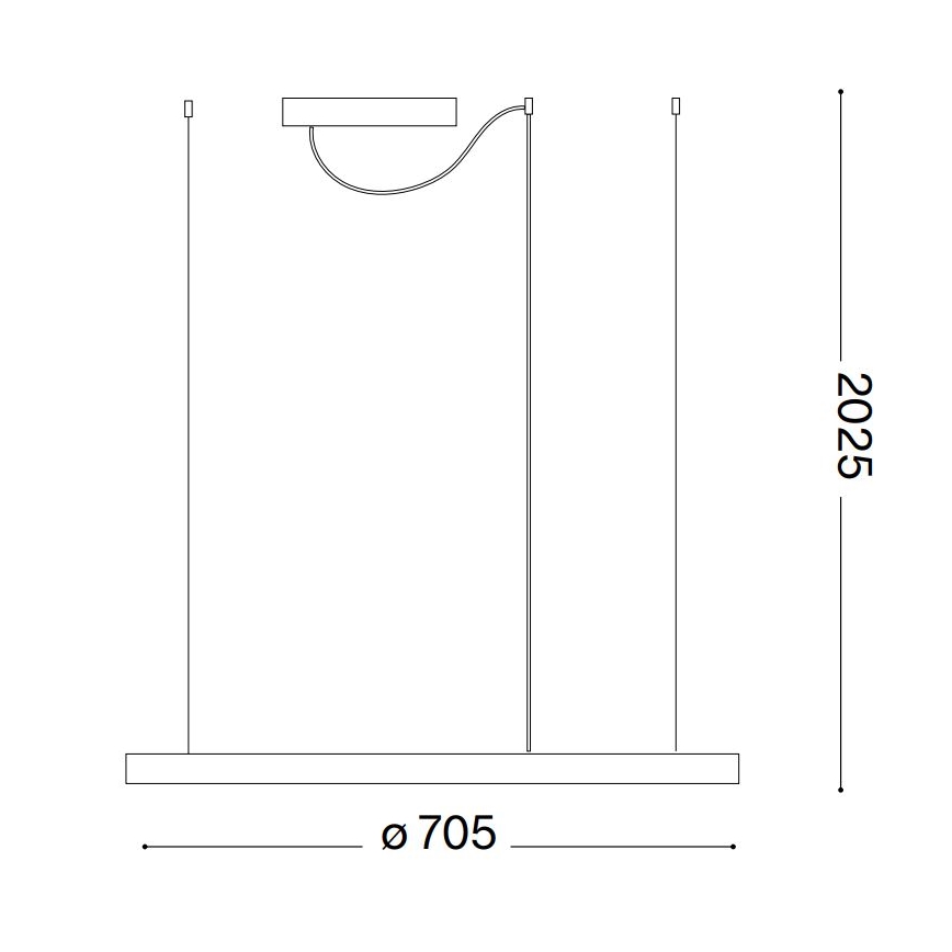 Ideal Lux - LED-люстра на тросі ORACLE SLIM LED/37W/230V 4000K CRI 90 діам. 70 см біла