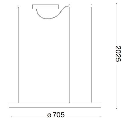 Ideal Lux - LED-люстра на тросі ORACLE SLIM LED/37W/230V 4000K CRI 90 діам. 70 см біла