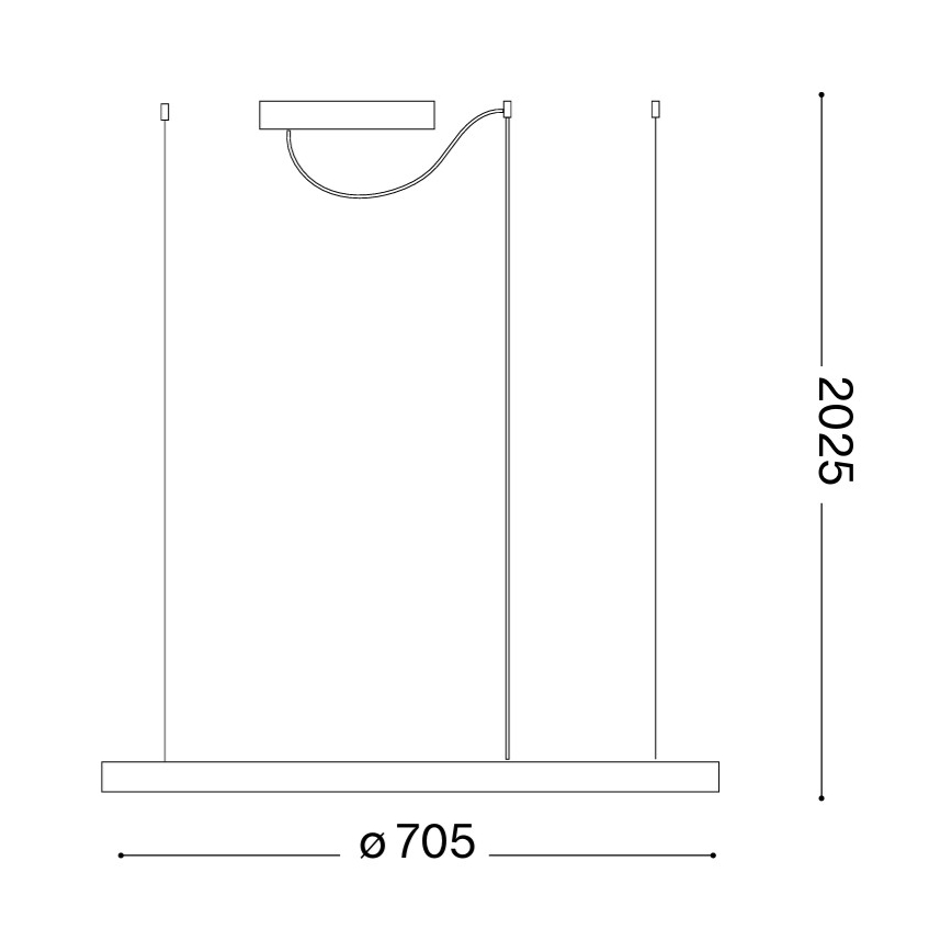 Ideal Lux - підвісна LED-люстра на тросі ORACLE SLIM LED/37W/230V 3000K CRI 90 діаметр 70 см золота