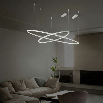 Ideal Lux - LED люстра з регульованою яскравістю на тросі ORACLE SLIM LED/40W/230V 3000K CRI 90 діам. 70 см біла