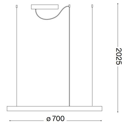Ideal Lux - LED люстра з регульованою яскравістю на тросі ORACLE SLIM LED/40W/230V 3000K CRI 90 діам. 70 см біла