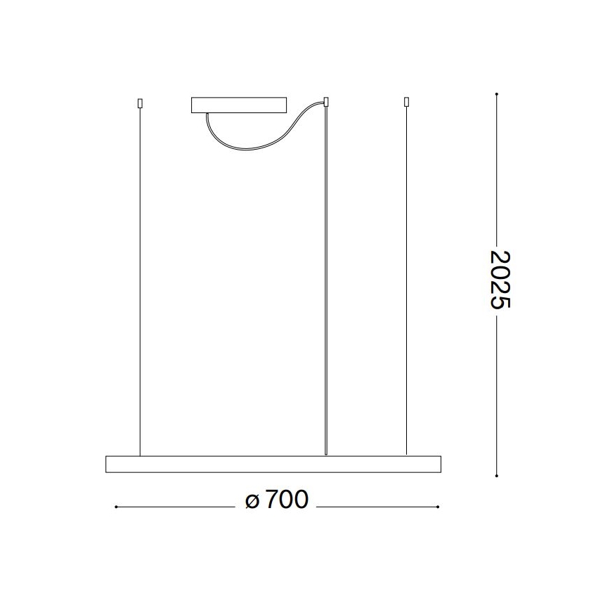 Ideal Lux - LED люстра з регульованою яскравістю на тросі ORACLE SLIM LED/40W/230V 3000K CRI 90 діам. 70 см біла