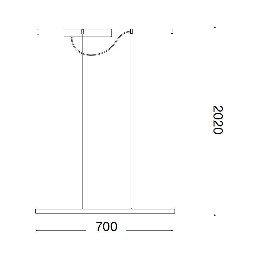 Ідеал Люкс - світлодіодна люстра на тросі ОРАКЛ СЛІМ ЛЕД/44Вт/230В 3000К СРІ 90 70x70 см біла