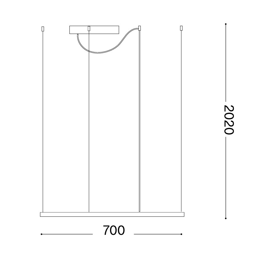 Ideal Lux - світлодіодна люстра на тросі ORACLE SLIM LED/44W/230V 3000K CRI 90 70x70 cm золота