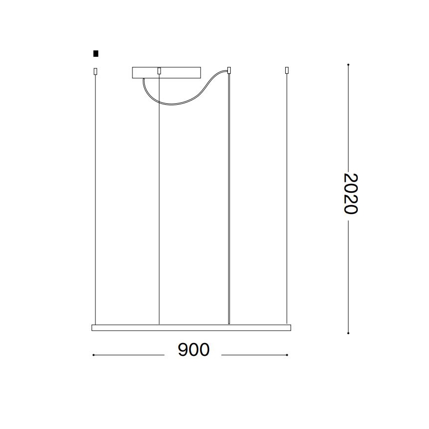 Ideal Lux - LED люстра на тросі ORACLE SLIM LED/53W/230V 3000K CRI 90 90x90 см біла