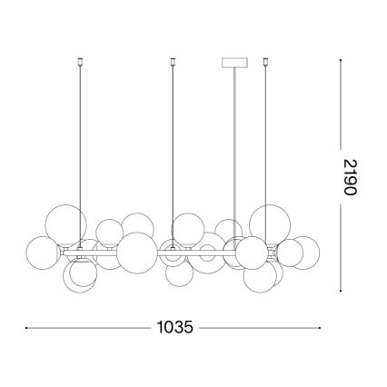 Ideal Lux - LED-люстра на тросі PERLAGE 25xG9/3W/230V 110 cm золота/біла