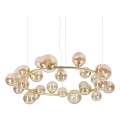 Ideal Lux - LED-люстра на тросі PERLAGE 25xG9/3W/230V 110 см золота/димчасто-бежева