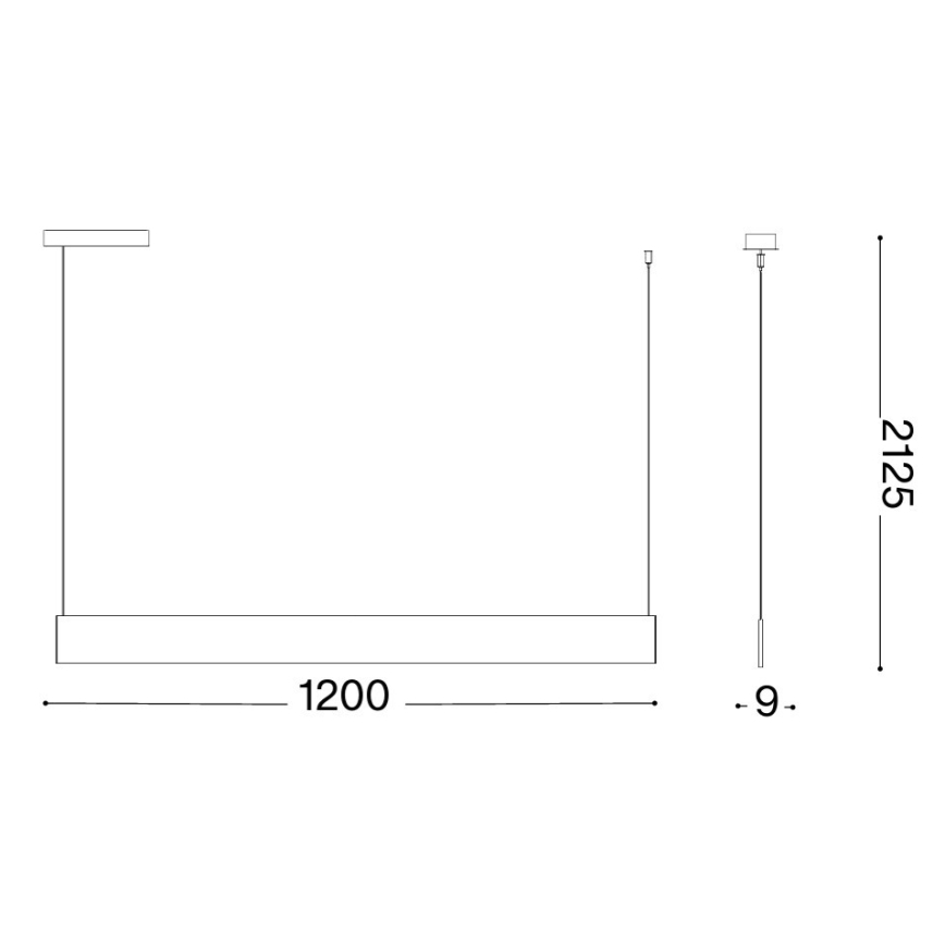 Ideal Lux - LED-люстра на тросі STEEL LED/24W/230V 3000K CRI 90 120 cm чорний
