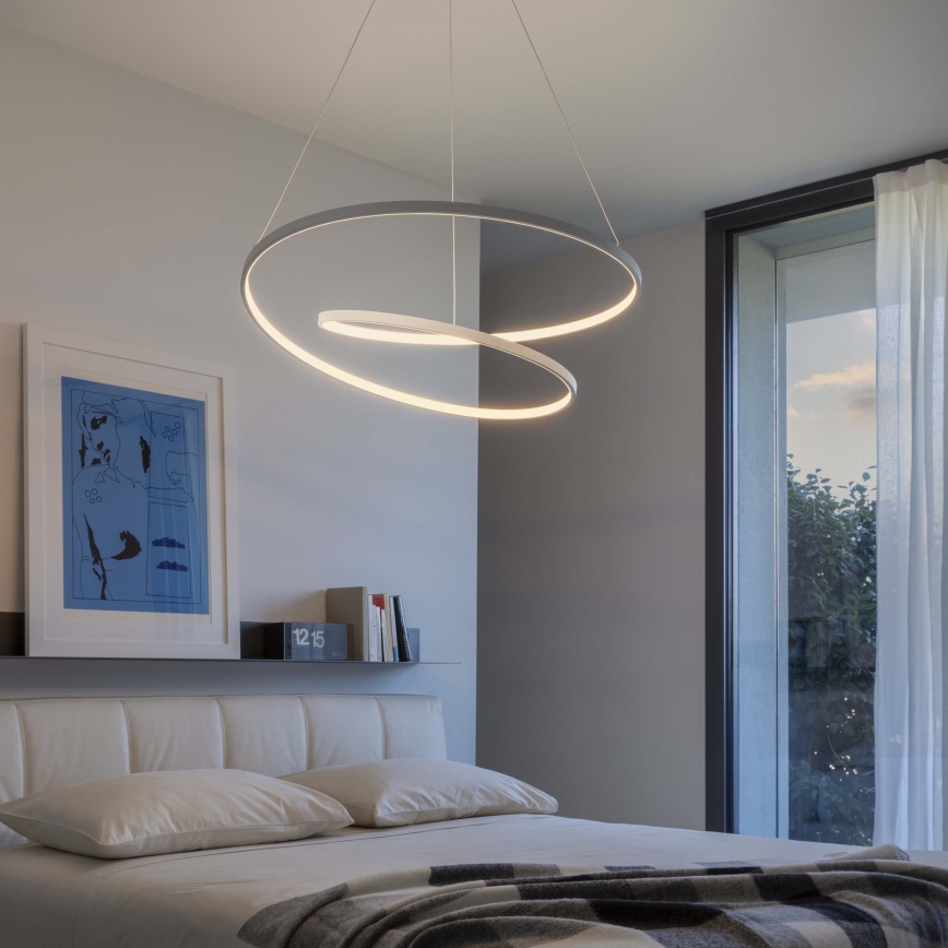 Ideal Lux - LED люстра на тросі з регулюванням яскравості OZ LED/48W/230V діам. 60 см CRI 90 біла