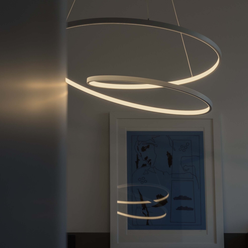 Ideal Lux - LED люстра на тросі з регулюванням яскравості OZ LED/48W/230V діам. 60 см CRI 90 біла
