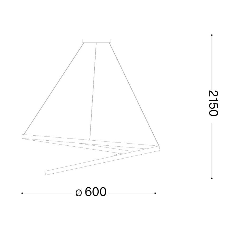 Ideal Lux - LED люстра на тросі з регулюванням яскравості OZ LED/48W/230V діам. 60 см CRI 90 біла
