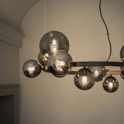 Ideal Lux - LED люстра на тросе PERLAGE 30xG9/3W/230V 143 см чёрный/дымчатый чёрный