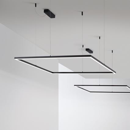 Ideal Lux - LED-подвесная люстра на тросе ORACLE SLIM LED/44W/230V 3000K CRI 90 70x70 cm чёрная