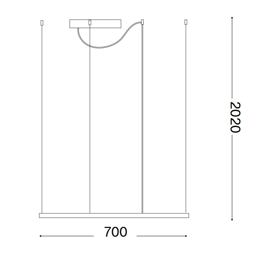 Ideal Lux - LED-подвесная люстра на тросе ORACLE SLIM LED/44W/230V 3000K CRI 90 70x70 cm чёрная