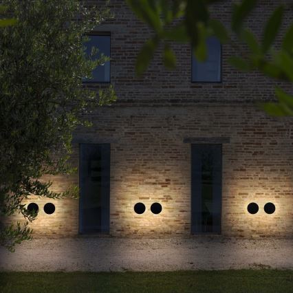 Ideal Lux - светодиодный уличный настенный светильник PUNTO LED/12W/230V CRI 90 Ø 24 см IP54 чёрный