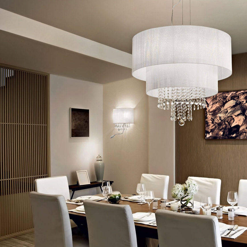 Ideal Lux - хрустальный LED настенный светильник OPERA 2xE14/40W/230V + LED/1W белый