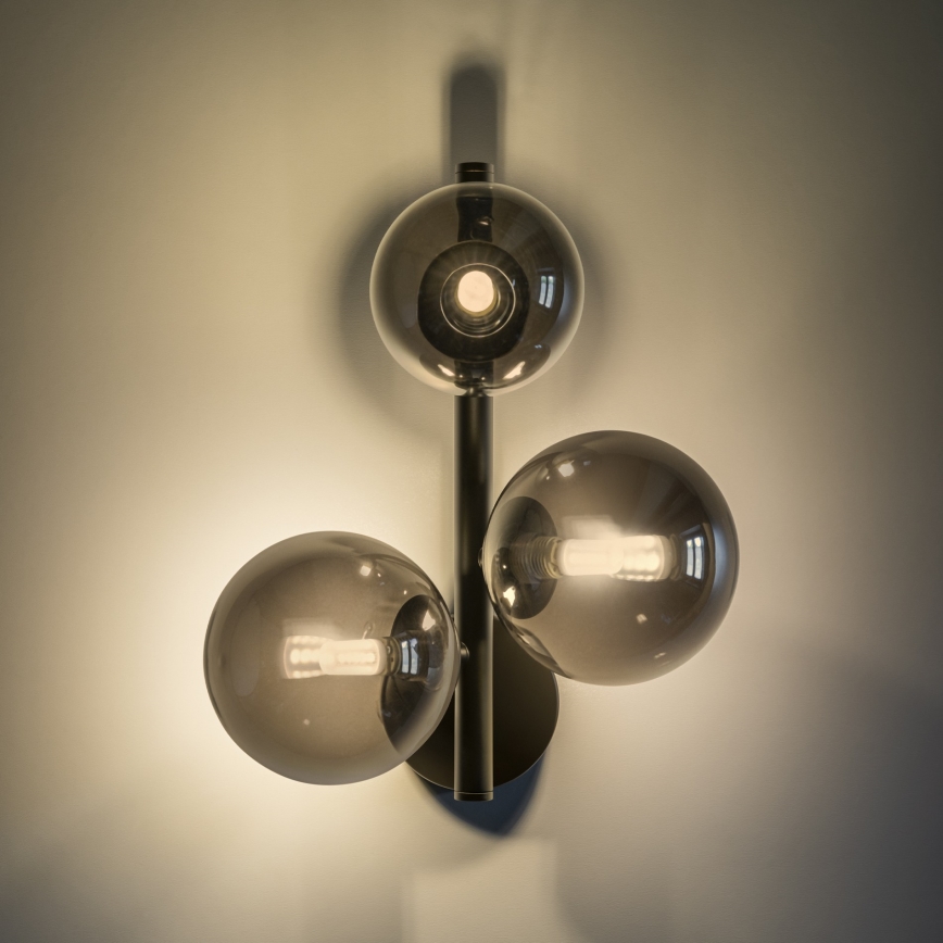 Ideal Lux - Світлодіодний настінний світильник PERLAGE 3xG9/3W/230V чорний/димчастий чорний