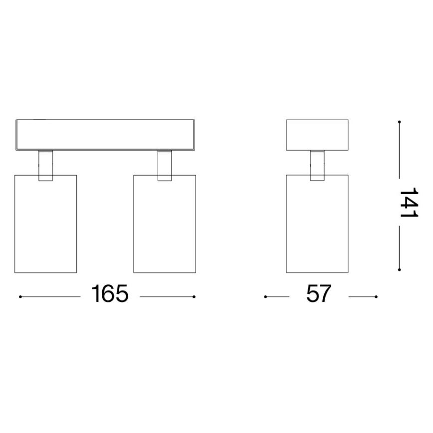 Ideal Lux - LED настінний точковий світильник DYNAMITE 2xGU10/7W/230V CRI 90 латунь
