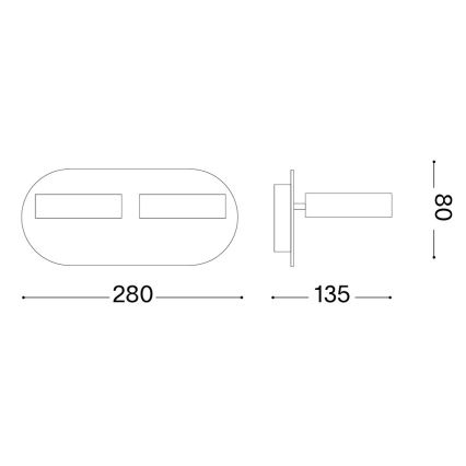 Ideal Lux - LED настінний точковий світильник OBY 2xLED/6W/230V CRI 90 білий