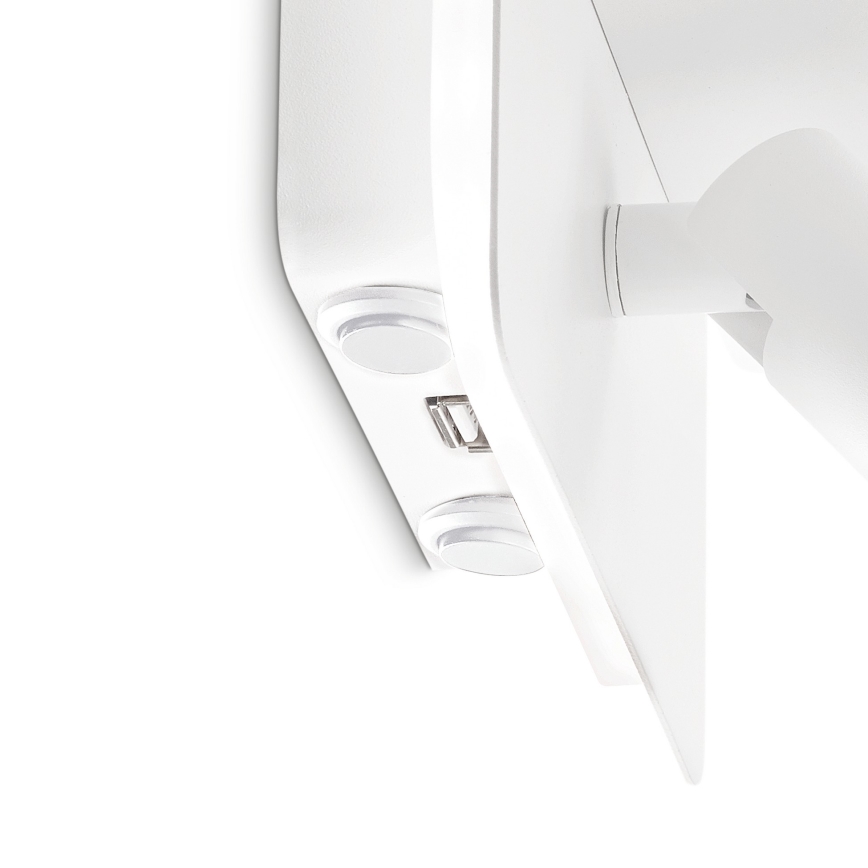 Ideal Lux - LED настінний точковий світильник PIANO LED/10W/230V CRI 90 USB білий