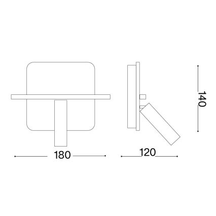 Ideal Lux - LED настінний точковий світильник PIANO LED/10W/230V CRI 90 USB білий