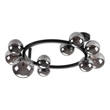 Ideal Lux - LED накладна люстра PERLAGE 10xG9/3W/230V діаметр 70 см чорна/димчасто-чорна