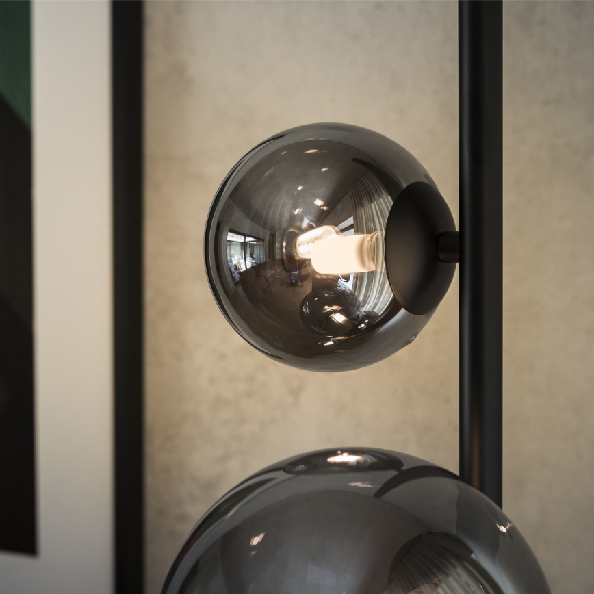 Ideal Lux - LED торшер PERLAGE 4xG9/3W/230V чорний/димчасто-чорний