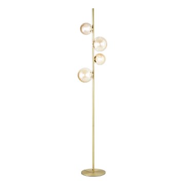 Ideal Lux - LED підлогова лампа PERLAGE 4xG9/3W/230V золота/димчасто-бежева