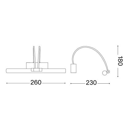 Ideal Lux - LED-підсвітка для картин BOW LED/3,5W/230V CRI 90 26 см латунь