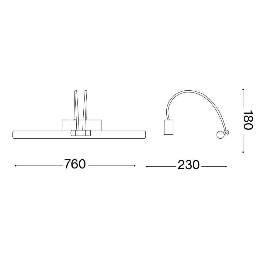Ideal Lux - LED Підсвітка картин BOW LED/8W/230V 76 см CRI 90 золотий