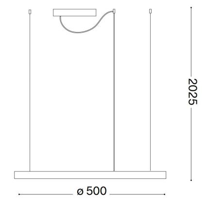 Ideal Lux - Світлодіодна підвісна люстра з регулюванням яскравості ORACLE SLIM LED/28W/230V 4000K діаметр 50 см CRI 90 білий