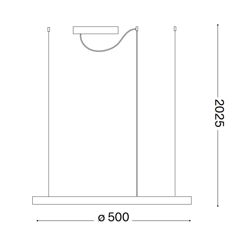Ideal Lux - Світлодіодна підвісна люстра з регулюванням яскравості ORACLE SLIM LED/28W/230V 4000K діаметр 50 см CRI 90 білий