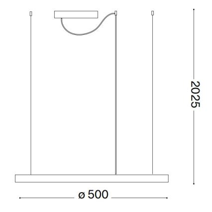 Ideal Lux - Світлодіодна підвісна люстра з регулюванням яскравості ORACLE SLIM LED/28W/230V 4000K діаметр 50 см CRI 90 чорний