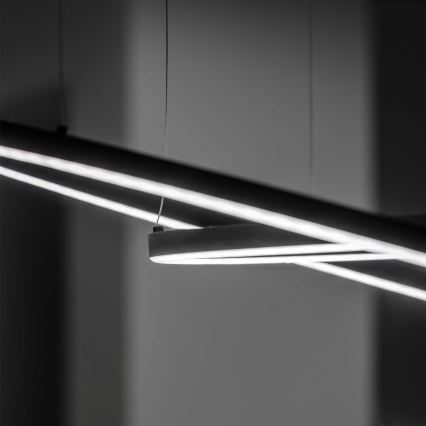 Ideal Lux - Світлодіодна підвісна люстра з регулюванням яскравості ORACLE SLIM LED/28W/230V 4000K діаметр 50 см CRI 90 чорний