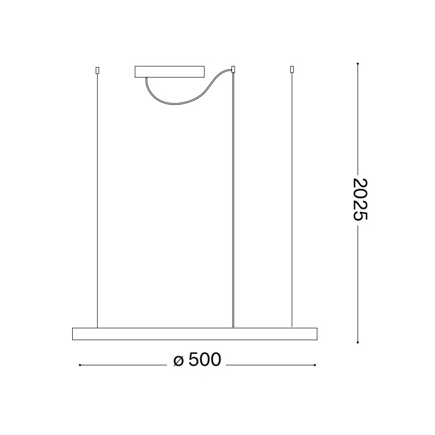 Ideal Lux - Світлодіодна підвісна люстра з регулюванням яскравості ORACLE SLIM LED/28W/230V 4000K діаметр 50 см CRI 90 чорний