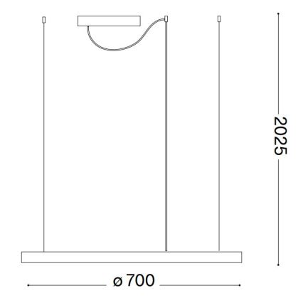 Ideal Lux - Світлодіодна підвісна люстра з регулюванням яскравості ORACLE SLIM LED/40W/230V 4000K діаметр 70 см CRI 90 білий